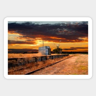 Sunset at the Coonawarra Rail Station Sticker